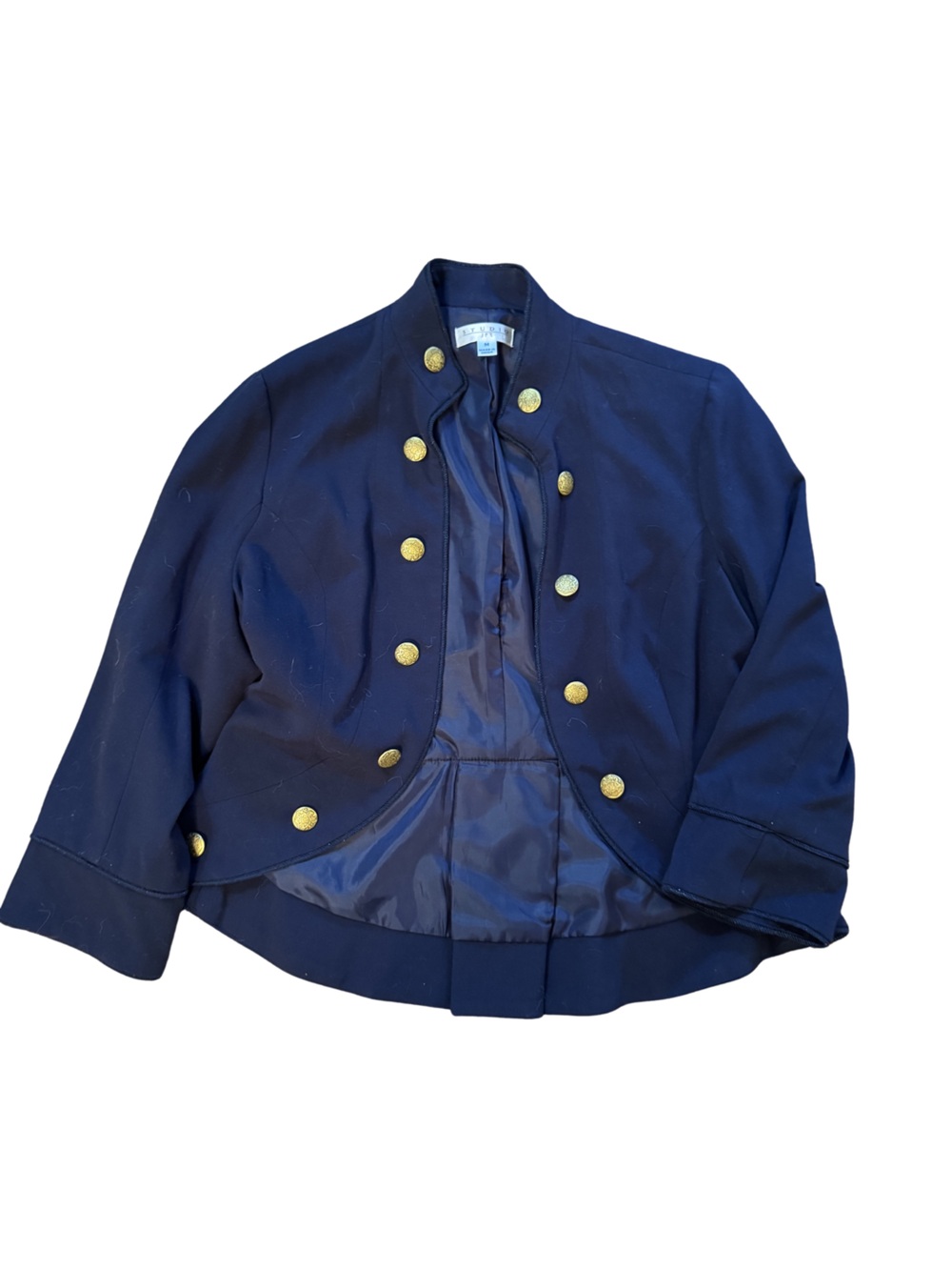 One of a kind Studio JPR Navy Military-Style Double-Breasted Blazer
